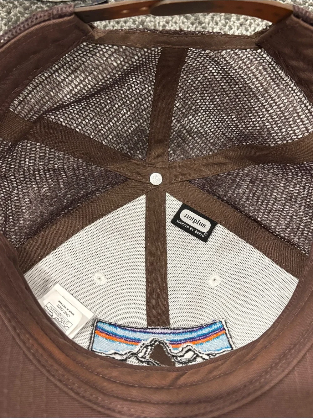 Vintage Patagonia White Brown Mesh Trucker Hat OSFA - Picture 5 of 5